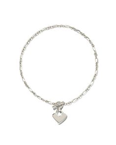 Add this flirty, fun bracelet to your everyday essentials. The Heart Padlock Chain Bracelet in Sterling Silver is the perfect statement piece to layer or wear alone. Pair with just about any outfit to complete the look. Elegant Everyday Heart Bracelet With Charms, Elegant Charm Bracelet With Toggle Clasp, Chic Jewelry With Double Heart Charm, Chic Double Heart Jewelry With Heart Charm, Trendy Heart-shaped Chain Bracelets, Trendy Heart-shaped Chain Bracelet, Trendy Chain Bracelet With Toggle Clasp, Chic Silver Jewelry With Heart Charm, Chic Silver Heart Jewelry