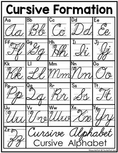 cursive handwriting worksheet with the letters and numbers for each letter in it