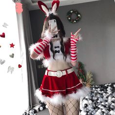 Fashion Rabbit Ears Cosplay Dress Set PN3413 ●Size: M: Top length: 34 cm,Bust: 82 cm, Skirt length: 24 cm, Waist:68-72 cm ( 47-55kg ) L: Top length: 35 cm,Bust: 86 cm, Skirt length: 26 cm, Waist:72-76 cm ( 55-65kg ) (Please allow 1-3cm differs due to manual measurement.As different computers display colors differently,the color of the actual may vary slightly from the above images.Thanks for your understanding.) ●Material: soft ●Note: include the hairband,skirt, top,choker,sleevelet*2 and socks. ●About Shipping: We attach great importance to the orders of each customer and parcel delivery. 1.Processing time: 2-3 business days. 2.Shipping time: 10-15 business days to US, please allow 3-4 weeks shipping to other country.(Shipping times can be affected by variable customs clearance times or p Velvet Bunny, Pink Costume, Bunny Dress, Bunny Suit, Short Curly Wigs, Bunny Costume, Maid Outfit, Maid Dress, Rabbit Ears