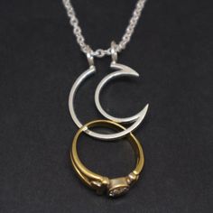 Crescent Moon Phase Necklace For Wedding, Spiritual Open Ring Jewelry With Moon Phase, Spiritual Moon Phase Open Ring Jewelry, Celestial Half Moon Jewelry For Anniversary, White Gold Crescent Necklace For Wedding, Celestial Jewelry With Sun And Moon Design For Promise, Sterling Silver Moon-shaped Jewelry For Anniversary, Sterling Silver Crescent Jewelry For Weddings, Gold Half Moon Jewelry For Anniversary