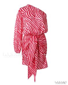 Lasaky - One-shoulder casual dress with zebra stripe print and tie detail Zebra Animal, Zebras Animal, Vestido Casual, Animal Pattern, Olivia Mark, Stripe Print, One Shoulder Dress, Casual Dress, One Shoulder