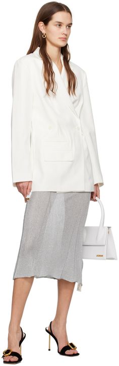 Viscose hopsack blazer. · Notched lapel · Offset double-breasted button closure · Welt and flap pockets · Padded shoulders · Vented cuffs · Offset vent at back hem · Full twill lining Part of the Les Classiques collection. Supplier color: White White Shop, Flap Pocket, Double Breasted, Color White, Women Wear, Blazer, White, Color