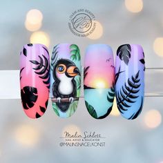 Raya Nails, Nail Art Dessin, Animal Nail Designs, Flamingo Nails, Surf Party, Eye Nail Art, 3d Flower Nails, Funky Nail Art, Easter Nail Designs