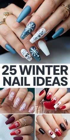 Ombré Winter Nails, Cold Weather Nail Designs, Acrylic Nails Winter 2022, Colorful Winter Nails, Winter Nail Designs Acrylics Coffin, Winter Nail Colors 2022 Gel, Nails For Winter 2022, Wintertime Nails, Winter Nails 2022 Trends Gel