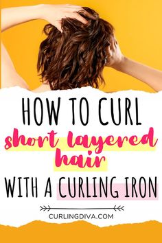 So how do you curl short layered hair with a curling iron? The ease of curling your short layered hair with an iron definitely starts with picking the right tool. When it comes to curling irons versus wands, curling irons may be better (and more effective) for your short hair. Short hair may be harder to wrap around wands because they don’t come with clamps and you’re a lot more prone to burning your fingers. Yikes! Pick a curling iron with a smaller barrel. A 1-inch or less is ideal.... Curl Short Layered Hair, Curling Wand Short Hair, Curled Layered Hair, Curling Iron Short Hair, Using Curling Iron, Short Layered Hair, Curls For Medium Length Hair, Medium Fine Hair, Hair Curling Tools