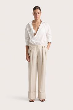 A mid-rise suit trouser, crafted from a Linen blend fabrication in a neutral hue. They are designed with a full-length straight leg and cuffed hem detail. Pair with a classic button up like the Alliste Shirt or the matching Soleil Blazer for a refined yet relaxed approach to suiting. Maxi Dress Sale, Faithfull The Brand, Swim Accessories, Trouser Suits, Top Sales, New Print, Playsuit Jumpsuit, Cotton Linen, Linen Blend