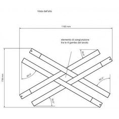 the diagram shows how to make a wooden table with two legs and one leg that is connected