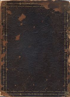 an old book with some writing on the front and back cover that has been torn off