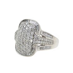 a white gold and diamond ring