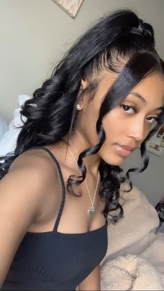 Sleek Ponytail Hairstyles, Hairdos For Curly Hair, Flat Iron Hair Styles, Hair Ponytail Styles, Curly Girl Hairstyles, Sleek Ponytail