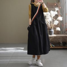 Spring Loose Casual Sleeveless Denim Dress Dec 2021 New Arrival L Black Loose Denim Dress, Overalls Plus Size, Sleeveless Denim Dress, Instagram Dress, Hippie Dresses, Overall Dress, Casual Denim, Xl Dress, Plus Size Tops