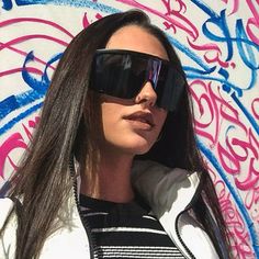 We're loving this new style! The perfect addition to any outfit. Style: Shield Lens Width: 90mm Lens Height: 60mm Protection: 100% UV400 Shape Sunglasses, Flat Top Sunglasses, Mask Shapes, Visor Sunglasses, Glasses For Men, Sport Sunglasses, Retro Glasses, Outfits Petite, Uv Sunglasses