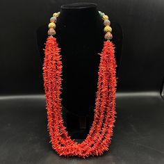 Fabulous Old Tibetan Long Red Bamboo Coral Necklace,Beads turquoise With Silver Gold plated Beads Necklace Traditional Multi-strand Red Coral Beaded Necklace, Festive Red Coral Necklace, Red Multi-strand Necklaces With Natural Stones, Spiritual Red Coral Jewelry With Polished Beads, Southwestern Red Jewelry With Natural Stones, Artisan Multi-strand Red Beads, Red Artisan Jewelry With Colorful Beads, Artisan Red Jewelry With Colorful Beads, Red Coral Polished Beads For Jewelry Making