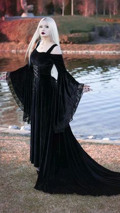 Look Gatsby, Velvet Wedding Dress, Long Sleeve Velvet Dress, Dress Sleeve Styles, Vestidos Vintage, Gothic Girls