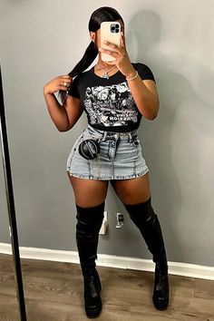 Color: WHITE, Size: 2XL Birthday Outfit For Concert, Atlanta Day Outfits, Outfit Inspo Spring Black Woman, Going Out Outfits Black Women Baddie, Plus Size Chrome Outfit, Concert Outfit Black Women Shein, Concert Outfit Knee High Boots, Instagram Baddie Outfits Night Out, Party Outfit Black Women College