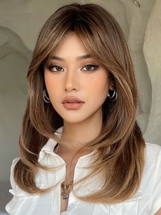 Multicolor  Collar  Synthetic Fiber  Bangs Wig Embellished   Wigs & Accs Haircuts Straight Hair, Hair Stylist Life, Hair Inspo Color, Aesthetic Hair, Hairstyles Haircuts, Layered Hair, Hair Cut, Pretty Hairstyles, العناية بالشعر