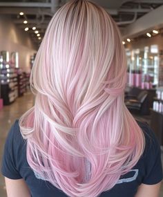 Add a subtle and soft touch to your pink hair with blush highlights. Visit our page for tips on achieving this beautiful and elegant look. Save this pin for a chic and sophisticated hairstyle! #PinkHair #BlushHighlights #ElegantHair White Blonde Hair With Pink, Blonde Highlights With Pink Tips, Touch Of Pink Hair, Straight Hair Pink Highlights, Ash Blonde And Pink Hair, Pink And Blonde Balayage, Blonde With Pink Money Piece, Platinum Blonde Hair With Pink Highlight, Cute Pink Hairstyles