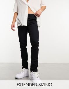 Suit pants by ASOS DESIGN For days when denim won’t do Regular rise Belt loops Functional pockets Skinny fit Slim Black Bottoms For Workwear, Casual Slim Work Pants, Casual Slim Workwear Pants, Black Slim Fit Straight Leg Chinos, Black Slim Fit Jeans For Business Casual, Business Casual Black Tapered Leg Jeans, Black Tapered Leg Jeans For Business Casual, Black Mid-rise Jeans For Business Casual, Black Slim Fit Jeans For Work