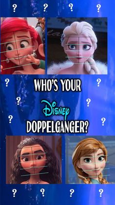 the faces of disney characters with question marks on them