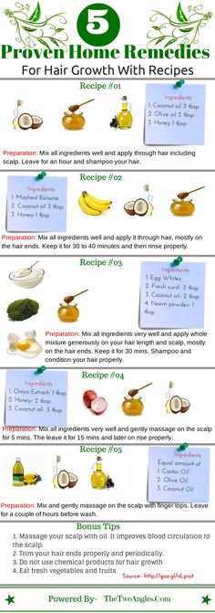 5 Proven Home Remedies For Hair Growth With Recipes Infographic Home Remedies For Hair Growth, Remedies For Hair Growth, Oil For Hair Growth, Hair Remedies For Growth, Home Remedies For Hair, Oil For Hair, Regrow Hair, Hair Remedies, For Hair Growth