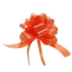 a large orange bow on a white background