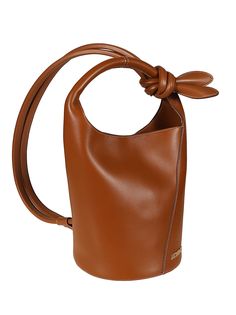 100% Leather Designer Leather Lined Bucket Bag, Designer Leather-lined Bucket Bag, Designer Leather-lined Bucket Shoulder Bag, Designer Bucket Shoulder Bag With Leather Lining, Designer Brown Bucket Bag For Evening, Evening Brown Bucket Bag With Leather Lining, Evening Brown Leather-lined Bucket Bag, Evening Cognac Bucket Bag With Detachable Strap, Designer Calf Leather Bucket Shoulder Bag