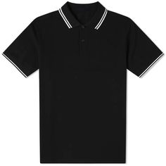 Men's Polo Shirt Tipped Pique Black - Soft and comfortable polo shirt for casual wear or formal wear. - The twin-striped collar and cuffs reflect the classic polo shirt style. Product Details: -100% Cotton -2 Button -Pique Fabric -Twin Tipped -Fits true to size -Imported Sporty Collared Polo Shirt With Three Stripes, Classic Three Stripes Polo Shirt, Classic Three-stripes Polo Shirt, Black Cotton Polo Shirt With Striped Collar, Classic Black Tops With Striped Cuffs, Classic Polo Shirt With Contrast Stripes, Black Polo Shirt With Striped Collar, Black Polo Tops With Contrast Collar, Black Collared Tops With Contrast Stripes