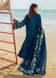 Lawn Collection 2023, Gown With Dupatta, Lawn Design, Pakistani Lawn Suits, Model Outfit, Lawn Dress, Perfect Summer Outfit, Bohemian Summer, Embroidery Suits Design