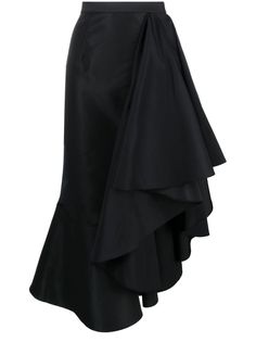 asymmetric flared midi skirt from Alexander McQueen featuring black, asymmetric design, high-waisted, flared hem, rear zip fastening and mid-length. Size Info IT Color Detail Black Made In Italy Material Polyester 100% Season One Fall-Winter Season Two Fall-Winter Product skirts Brand Alexander Mcqueen Size And Fit This piece fits true to size. We recommend you get your regular sizeModel is 1,75m / 5ft 8in wearing size 40 (IT) Flared Midi Skirt, Alexander Mcqueen Clothing, Flounce Skirt, Midi Flare Skirt, Skirt For Women, High Waisted Flares, Black Midi Skirt, Asymmetrical Design, Dress Ideas