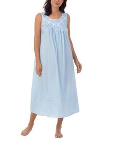 Eileen West Cotton Pintucked Lace Trim Ballet Nightgown Light Blue Nightgown For Home, Sleepwear For Women, Eileen West, Night Gowns, Nightgowns For Women, Sleepwear Women, Night Gown, Lace Trim, In Store