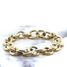 ➣ High quality 14K Yellow Gold 12mm Round Link Bracelet with Push Lock Clasp, 7.5" Real Gold Bracelet, Chuncky Circle Link Bracelet, Women ➣ MATERIAL: 14K Yellow Gold  ➣ Closure: Push-in   ➣ Weights:  Bracelet - 7.5" - 9 grams Necklace - 18" - 19.6 grams  ◈ Please note that weights are approximate. ➣ If you need a specific length, please message us. Explore more gold bracelets. https://www.etsy.com/shop/MarinaMJewelry?ref=seller-platform-mcnav&search_query=gold+bracelet ➣ SHIPPING: ◈ We always o Gold Chunky Chain Bracelet, Gold-tone Chunky Chain Bracelet With Oval Links, Gold-plated Chunky Chain Bracelet With Oval Links, Gold-tone Solid Link Round Bracelet, Gold-tone Solid Link Gold-plated Bracelet, Yellow Gold-plated Bracelet With Toggle Clasp, Real Gold Bracelet, Gold Vermeil Jewelry, Gold Armband