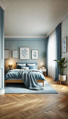 #BEAUTY, #RELATIONSHIPS #Fashion #Animals #Outfits #Winter Outfits #Animals Blue Contemporary Bedroom, Master Bedrooms Decor Uk, Blue Couple Bedroom, Scandinavian Apartment Bedroom, Grey Blue Bedroom Walls, Eggshell Blue Bedroom, Blue Natural Bedroom, Light Blue Bedroom Accent Wall, Steel Blue Bedroom Ideas