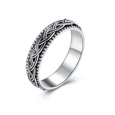 PRICES MAY VARY. 【Celtic Knot Fidget Ring】Unique Celtic knot used in spinner fidget ring. Without beginning and ending, Celtic knot symbolizes life and eternity. Unique Irish Gifts for Men Women. 【925 Sterling Silver Fidget Ring】 The Celtic spinner ring is made of 925 Sterling Silver. Nickel free, Lead free and Anti Allergy. Tarnish resistant and suitable for long term wear. We recommend choosing a half or a full size up than your regular size for the best fit. 【Unique Irish Jewelry Gifts】 The C Silver Celtic Rings, Celtic Ring, Celtic Knot Designs, Celtic Knot Ring, Celtic Rings, Fidget Rings, Silver Spinner Rings, Knot Ring, Ring For Men