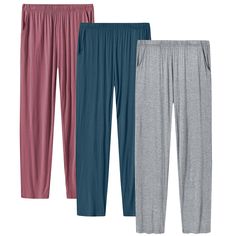 PRICES MAY VARY. Features: Casual pajama sleepwear design with elastic waistband with inner drawstring for you adjust the size according to your body, make more relax and comfortable. Two pockets design on both sides for storage, can keep your keys and change, make more convenience. Long pajama bottoms for loose fit, classic fit with solid color. Material: This modal pajama bottoms well made of high quality fabric material, super soft and skin friendly. Lightweight and breathable, moisture wicki Comfortable Stretch Harem Pants For Loungewear, Comfortable Pants With Elastic Waistband For Pajama Party, Comfortable Elastic Waistband Pants For Pajama Party, Casual Sleep Pants With Elastic Waistband, Comfortable Solid Color Bottoms For Pajama Party, Comfortable Solid Bottoms For Pajama Party, Sleepwear With Pockets For Loungewear, Comfortable Sleepwear With Pockets, Solid Sleep Pants With Elastic Waistband