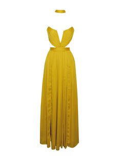 Materials: Silk Pleated Stretch Factor: Non Stretch Clean: Dry-clean only Length: Approx 54.3inch / 137cm (Without strap) Model Is Wearing A Size XXS (US-0) Model Is 5'9½'' Color may vary due to lighting on images. The product images (without model) are the closest to the true color of the product.