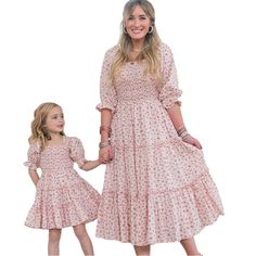 Beautiful Mommy & Me Matching dresses. The most flattering dress and in so many pretty colors! Available in six different color patterns. Momma's sizes: S-XL Girls' sizes: 7Y-12Y Good things take time. This dress ships directly to you from our overseas warehouse, and will arrive in approximately 7-15 business days. Mother Daughter Outfits, Xl Girls, Good Things Take Time, Mom Daughter, Flattering Dresses, Mom Dress, Girl Mom, Matching Family Outfits, Matching Dresses