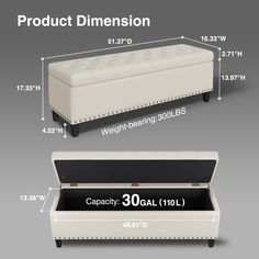 an image of a bench with measurements for it