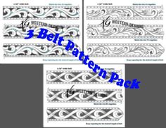 Belt Patterns, Tooling Patterns, Purse Strap, Flowers Pattern, Dog Collars, Leather Belts