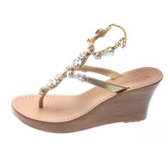 Amalfi - Mystique Sandals Mystique Sandals, Wooden Wedges, Jeweled Sandals, Ankle Chain, Rhinestone Chain, Czech Crystal, Leather Wedges, Amalfi, Chain Strap