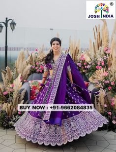 For Order Or Inquiry Kindly Call Or Whatsapp On : +91-9662084835 Purple Color Lehenga, Lehenga Choli Designs, Lehenga Choli For Women, Choli For Women, Purple Color