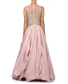 This pink gown is in satin organza fabric with cancan underneath it. The bodice part of this pink gown is embellished with round neckline. Can be customised in any colour. Note: Delivery within 4-6 weeks once the measurements are received/ You will get the measurement form within 24 hours of order placement. We always put orders on hold for 24 hours due to our Cancellation Policy so that if you want to cancel the order you can cancel it without hassles Indo Western Gowns, Western Gowns, Shantanu And Nikhil, Indo Western Gown, Pink Gown, Pink Gowns, Organza Fabric, Indo Western, And Dresses