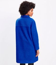 This modern-minimalist structured woven coat is done in fresh texture - a for a layer that's as comfy as it is chic. Funnel neck with button closures. Long sleeves. Hidden button front. Onseam pockets. Back yoke. Lined.,Hit:Hit: Hits at the knee,Imported:Imported,Fit:Fit: Classic — follows your contours with a little room,Length:36 1/2" long,Fabrication:Shell: 100% Polyester, Lining: 100% Polyester,Garment Care:Dry Clean Loft Curly Funnel Neck Coat Size Medium Cobalt Mist Women's by Loft Size Re Chic Funnel Neck Outerwear For Work, Solid Funnel Neck Outerwear For Work, Spring Funnel Neck Outerwear, Getaway Dress, Social Dresses, Scarf Sale, Petite Jacket, Grey Outfit, Blazer With Jeans