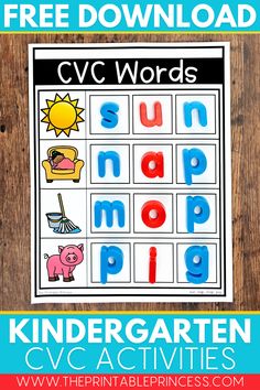 a printable cvc word game with the words summer and sun on it for kids