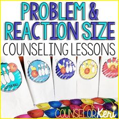 Problem and Reaction Size Lessons: This 2-lesson set includes classroom guidance lessons on understanding the size of a problem and how a reaction can correspond to that. Through hands-on, movement-based activities, students learn about the size of problems using a bowling analogy. Then, they will practice identifying too small, too big, and just right reactions. After participating in these lessons, students will be able to label the size of a problem and be aware of appropriate responses to th Social Work Activities, Social Emotional Activities, Worker Bee, Social Skills Groups, Counseling Lessons, Guidance Lessons, Elementary Counseling, Social Emotional Learning Activities, Letter To Teacher