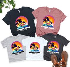 Custom Vacation T Shirt, Family Matching Gift Shirts, Travel Sweatshirts for Men N Women, Kids Summer Camp Tote Bag, Girls Trip 2023 Gifts 👉 Product Details: The T-Shirts, Sweatshirts, youth, toddler and baby suits(onesie) are unisex.👈 👉Reading the Sizing Chart: Please note that the sizing chart includes the measurements of one side of the shirt, not the circumference. If you are still not sure which one will fit, please measure current t-shirt etc. and you can compare with our chart  👈  👉Please review all the sizing charts that were added in the product pictures. 👚 Women: Shirts will have a looser fit when choosing your regular size. If you would prefer a more fitted look, it is recommended to size down. It is based on your personal preference. 👉How Do I Order👈 1️⃣ Please review a Cotton Graphic T-shirt For Family Outings, Casual Graphic Print Top For Family Outings, Casual Summer Tops For Family Outings, Graphic Print Crew Neck Top For Family Outings, Custom Print T-shirt For Summer Outdoor Activities, Casual T-shirt With Custom Print For Family Outings, Crew Neck T-shirt With Letter Print For Family Outings, Graphic Print Crew Neck T-shirt For Family Outings, Summer Tops For Family Outings With Crew Neck