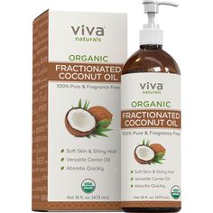 PRICES MAY VARY. ORGANIC FRACTIONATED COCONUT OIL - Similar to Virgin Coconut Oil, our Fractionated Coconut Oil is made from fresh, organic coconuts - with no added scent, it is 100% pure and hexane-free, USDA organic certified, non-GMO and not tested on animals. LIQUID COCONUT OIL FOR SKIN - Ultra-hydrating and easily absorbed fractionated coconut oil will leave your skin feeling silky smooth and nourished. With no greasy residue, apply as a coconut oil moisturizer after a shower or use it as a Liquid Coconut Oil, Coco Oil, Diy Coconut Oil, Coconut Oil Skin Care, Oil For Skin, Benefits Of Coconut Oil, Coconut Oil For Skin, Carrier Oil, Coconut Oil Hair