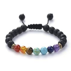 Men's Chakra Bracelet 8mm Beads and Lava Stone Adjustable Hand-strung Lava Stone Bracelets, Spiritual Lava Stone Bracelets With 8mm Beads, Casual Bracelets With 8mm Beads For Meditation, Casual Bracelets For Meditation With 8mm Beads, Spiritual Lava Stone Beaded Bracelets With 8mm Beads, Casual 8mm Beaded Bracelets For Meditation, Casual Stretch Bracelet With 8mm Lava Stone Beads, Lava Stone Bracelets With 8mm Beads, Hand-strung Lava Stone Bracelets With Round Beads