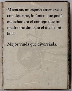 an old book with some writing on the front and back cover in spanish, which has been altered to english