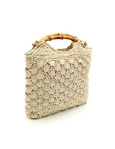 Vintage 1960's/1970's woven straw purse with bamboo handles. Body of bag measures: 10.5" height  11" length  2.25" depth  Handle drop: 2.25" Exterior: Bamboo wood handle with natural tone woven straw raffia. Interior: Lined with an ivory tone fabric with one metal zipper closed pocket.  Label marked: 33 East Imports A Division Of Etra Handbags, Inc. Made in Japan  Condition: Excellent vintage condition. Exterior is intact with no fraying. Interior fabric is intact with no rips, tears, holes, stains, or odors.  Handbag is clean and ready to use or display. ⭐️ANY QUESTIONS REGARDING ITEM LISTED OR SHIPPING PLEASE ASK BEFORE PURCHASING.   ⭐️Please review pictures as they are important parts of the description & enlarge photos as needed to view details. Bags are meticulously cleaned as best as Woven Straw Crochet Bag With Top Handle, Beige Woven Straw Bag With Round Handle, Beach Shoulder Bag With Bamboo Handle In Cream, Beige Top Handle Straw Bag, Eco-friendly Beige Straw Bag With Round Handle, Cream Shoulder Bag With Bamboo Handle For Vacation, Beige Handheld Beach Bag With Bamboo Handle, Eco-friendly Top Handle Crochet Straw Bag, Handheld Beige Beach Bag With Bamboo Handle