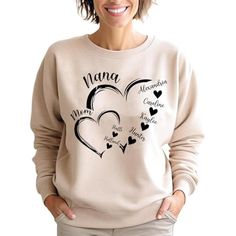 Good Gift Ideas, Mother Clipart, Grandma Names, Gigi Shirts, Mimi Gift, Nana Shirts, Mom Sweater, Grandma Shirt, Personalized Grandma